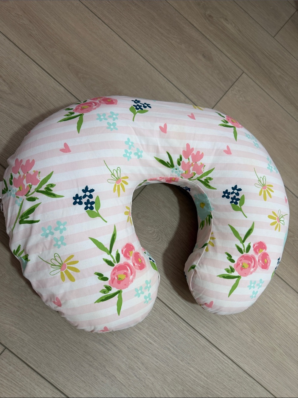 Boppy Floral Pink Striped Nursing Support Pillow